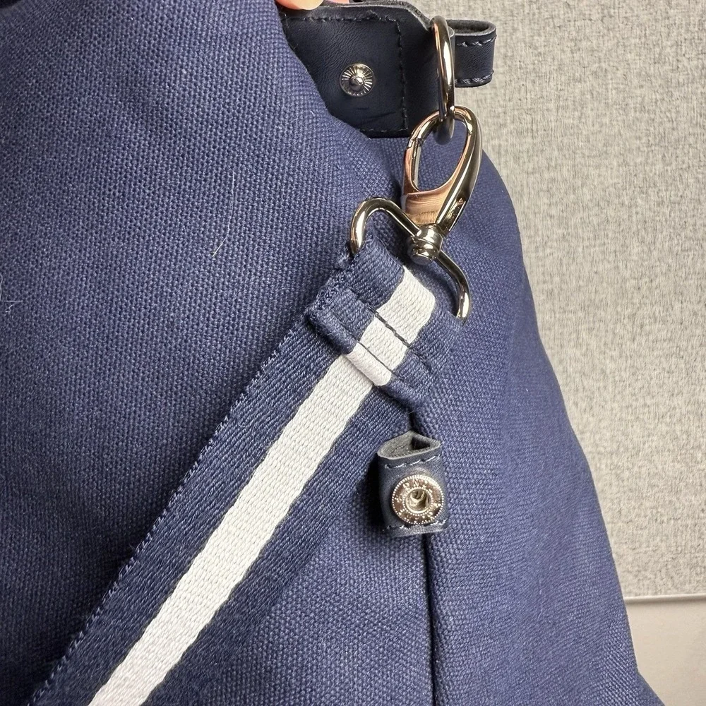 NWT Brouk & Co The Kennedy Weekend Canvas Duffel Bag‎ Large Navy Blue/White - Picture 6 of 10